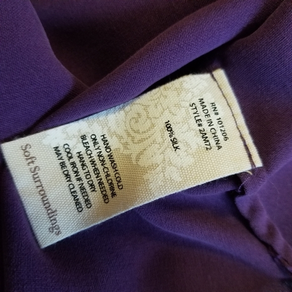 New Soft Surroundings 100% Silk Blouse Large - Picture 5 of 6